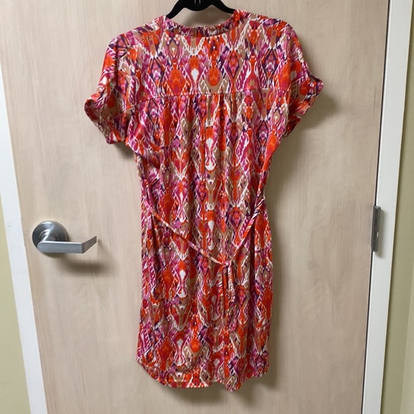 New Directions Petite Medium Pattern Dress NWT Orange and Pink - Picture 15 of 16